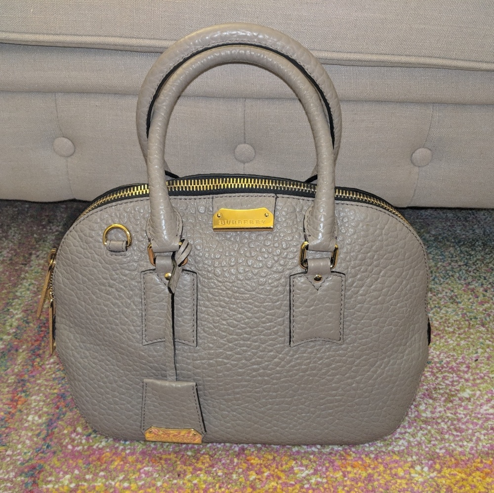 Burberry Orchard Bag - Gray Pebble Leather